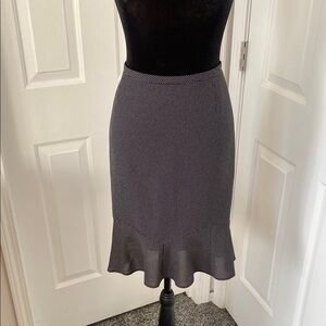 Y2k Knee-Length Pencil Skirt with Ruffled Flounce Hem.